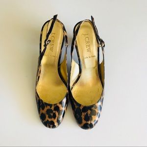 J. Crew animal print sling back pumps size 5.5
